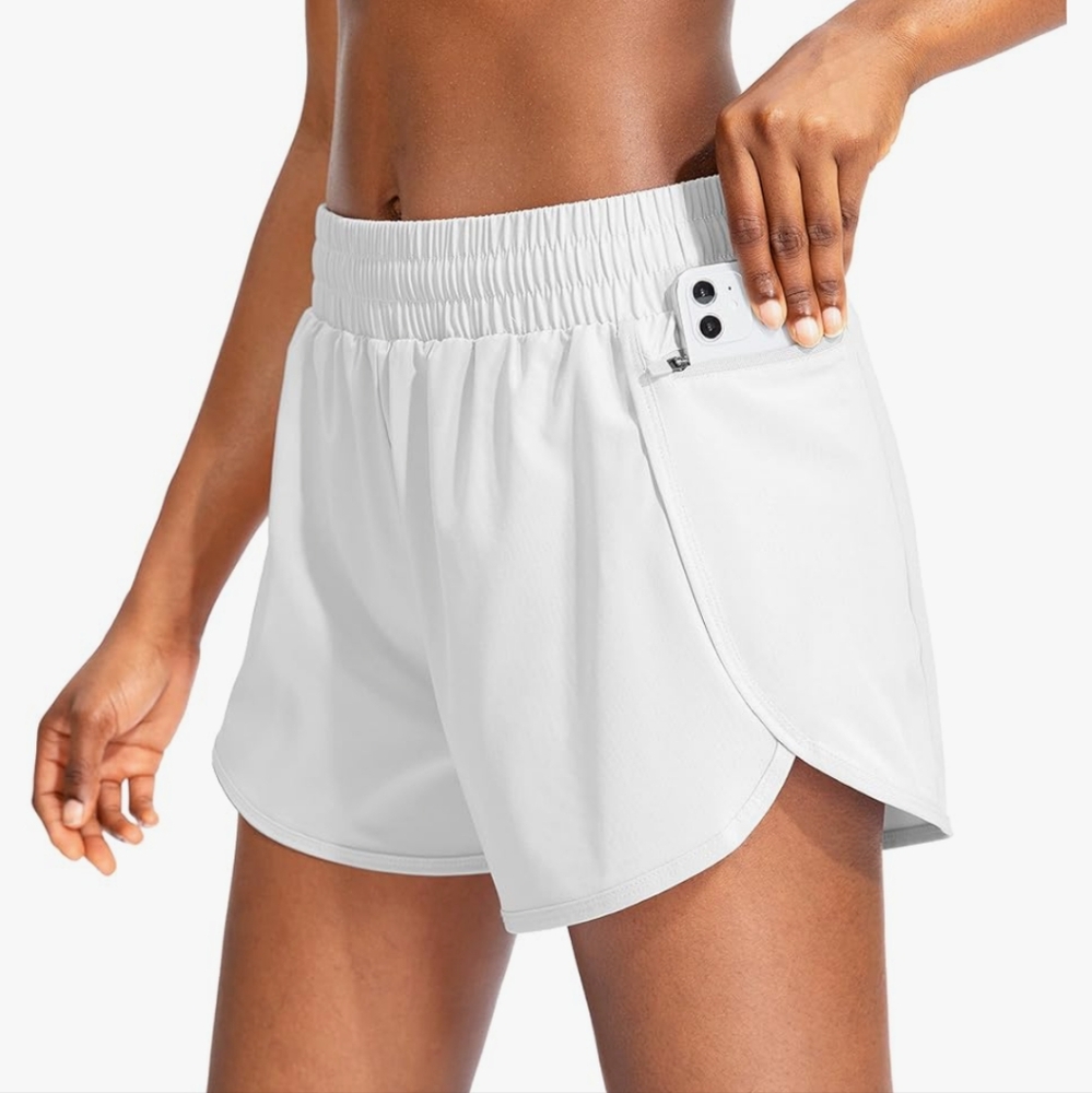 White Soothefeel High-waisted Running Shorts